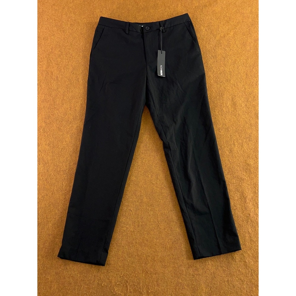 NovaMen Mens 30 Black Modern Stretch Slim Trouser Dress Pants NWT